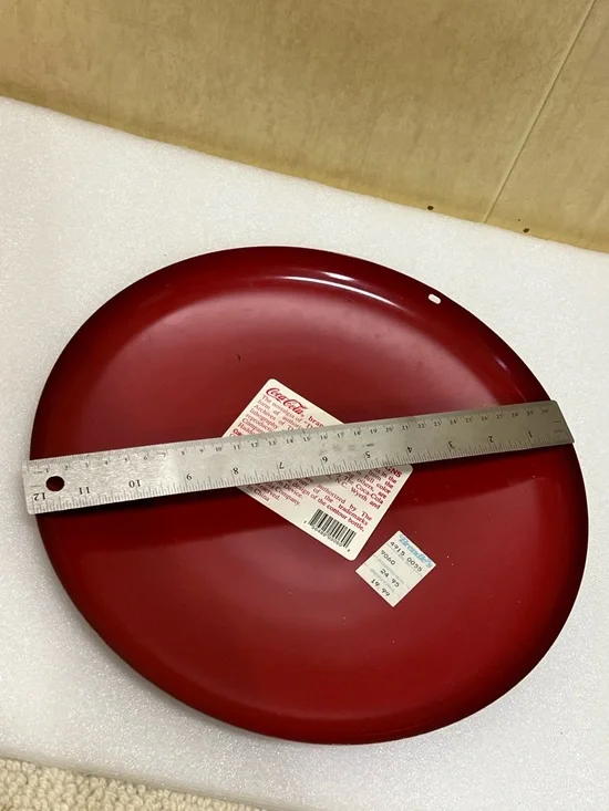 Vintage 1990 Coca Cola Button Round Red Metal Button Tacker Type Style Sign - Picture 7 of 7